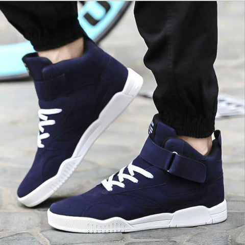 New Trainers canvas Shoes Men sneaker Zapatillas Hombre Black Red Casual High Top Sport Walking Lace Up Ankle Boots LE-100